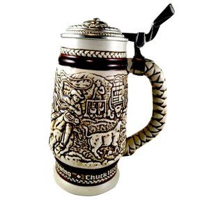 1980 Avon Western Lidded STEIN with Chuck Wagon, Cattle Drive, and Stage Coach